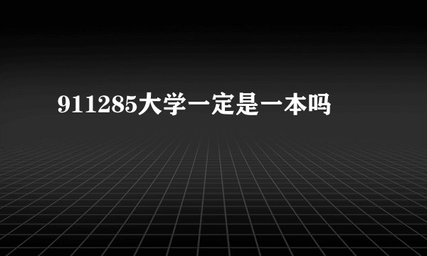 911285大学一定是一本吗