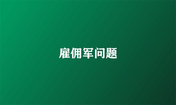 雇佣军问题