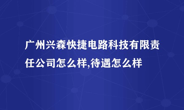 广州兴森快捷电路科技有限责任公司怎么样,待遇怎么样