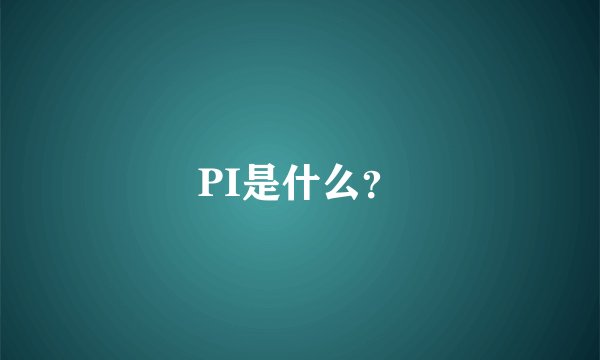 PI是什么？