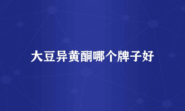 大豆异黄酮哪个牌子好