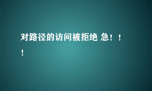 对路径的访问被拒绝 急！！！