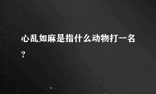 心乱如麻是指什么动物打一名？