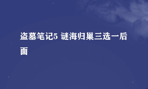 盗墓笔记5 谜海归巢三选一后面