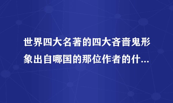 世界四大名著的四大吝啬鬼形象出自哪国的那位作者的什么作品?吝啬鬼的姓名是什么