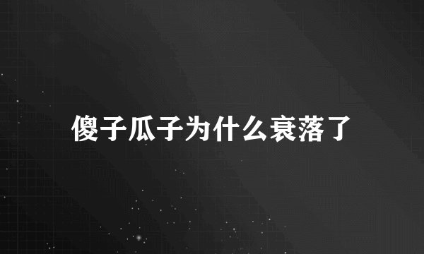 傻子瓜子为什么衰落了