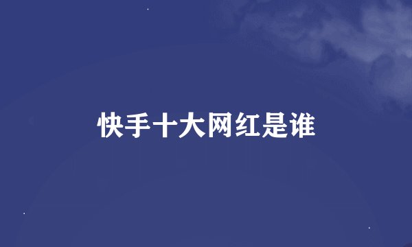 快手十大网红是谁