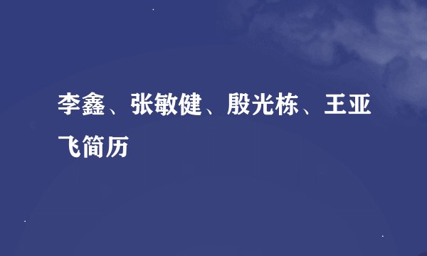 李鑫、张敏健、殷光栋、王亚飞简历