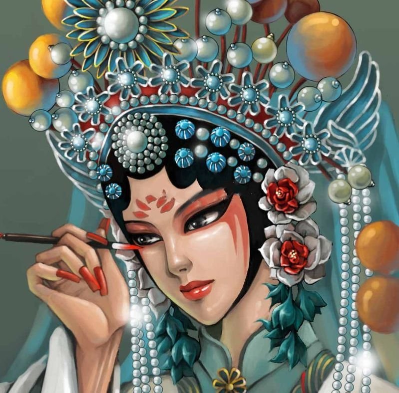 求那种类似手绘的花旦青衣的戏子美图