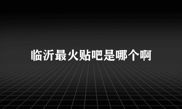 临沂最火贴吧是哪个啊