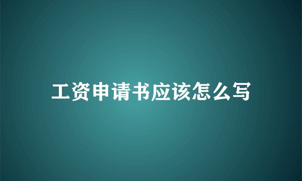 工资申请书应该怎么写