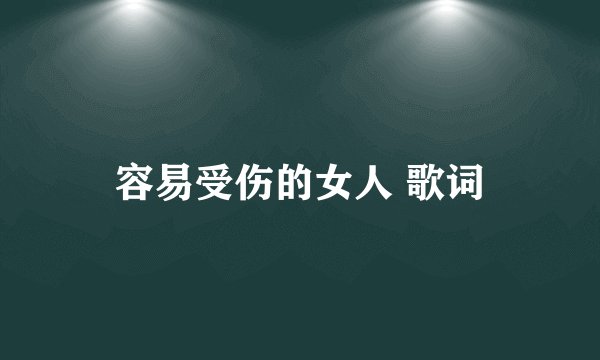 容易受伤的女人 歌词