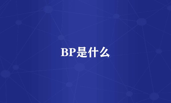 BP是什么
