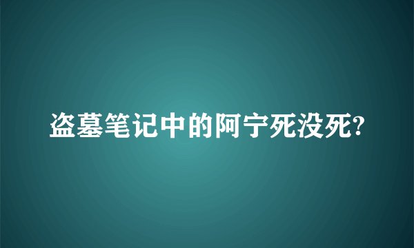 盗墓笔记中的阿宁死没死?