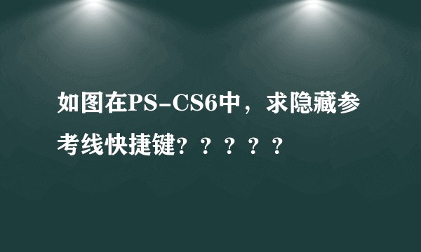 如图在PS-CS6中，求隐藏参考线快捷键？？？？？