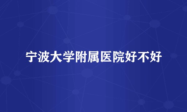 宁波大学附属医院好不好