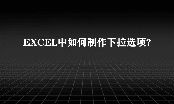 EXCEL中如何制作下拉选项?