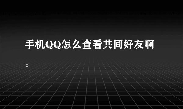 手机QQ怎么查看共同好友啊。
