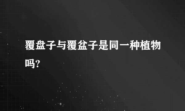 覆盘子与覆盆子是同一种植物吗?