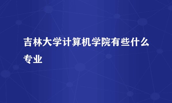 吉林大学计算机学院有些什么专业