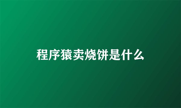 程序猿卖烧饼是什么