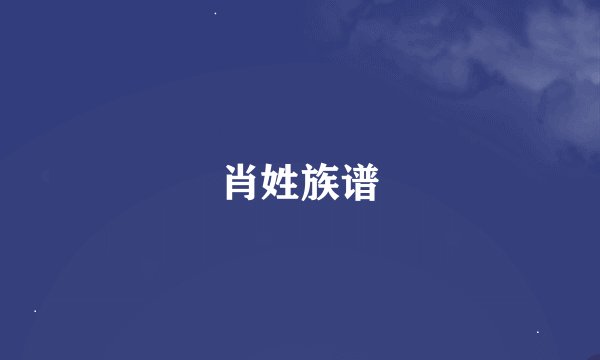 肖姓族谱