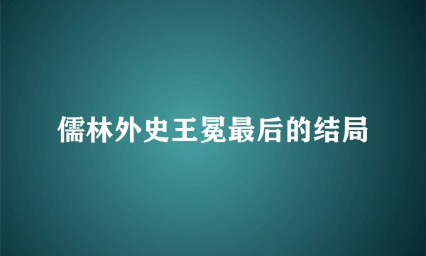 儒林外史王冕最后的结局