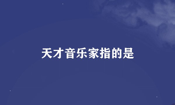 天才音乐家指的是