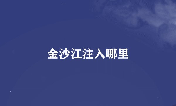 金沙江注入哪里