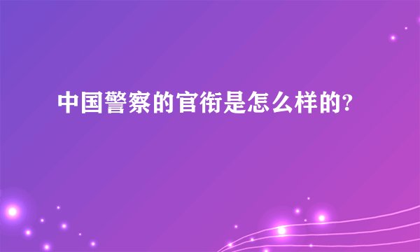 中国警察的官衔是怎么样的?
