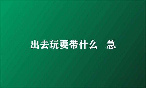 出去玩要带什么   急