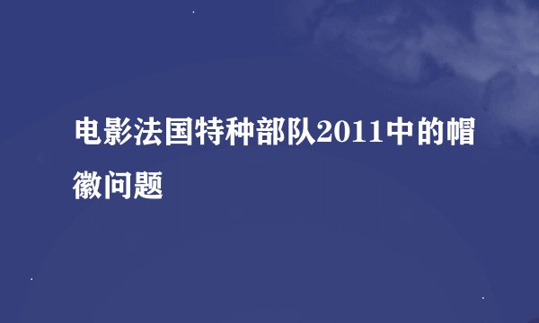 电影法国特种部队2011中的帽徽问题