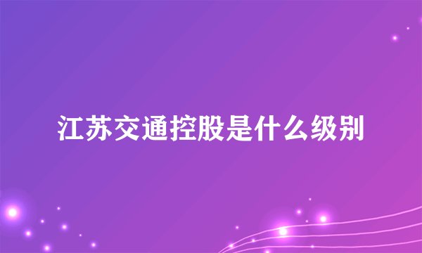 江苏交通控股是什么级别